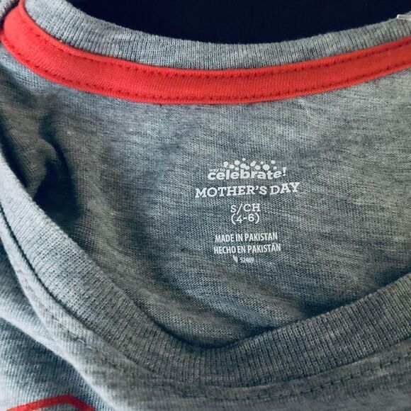 Dog Mom Gray Orange Heart Graphic T-Shirt Tee Top S - Picture 2 of 3